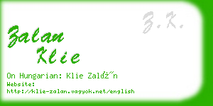 zalan klie business card